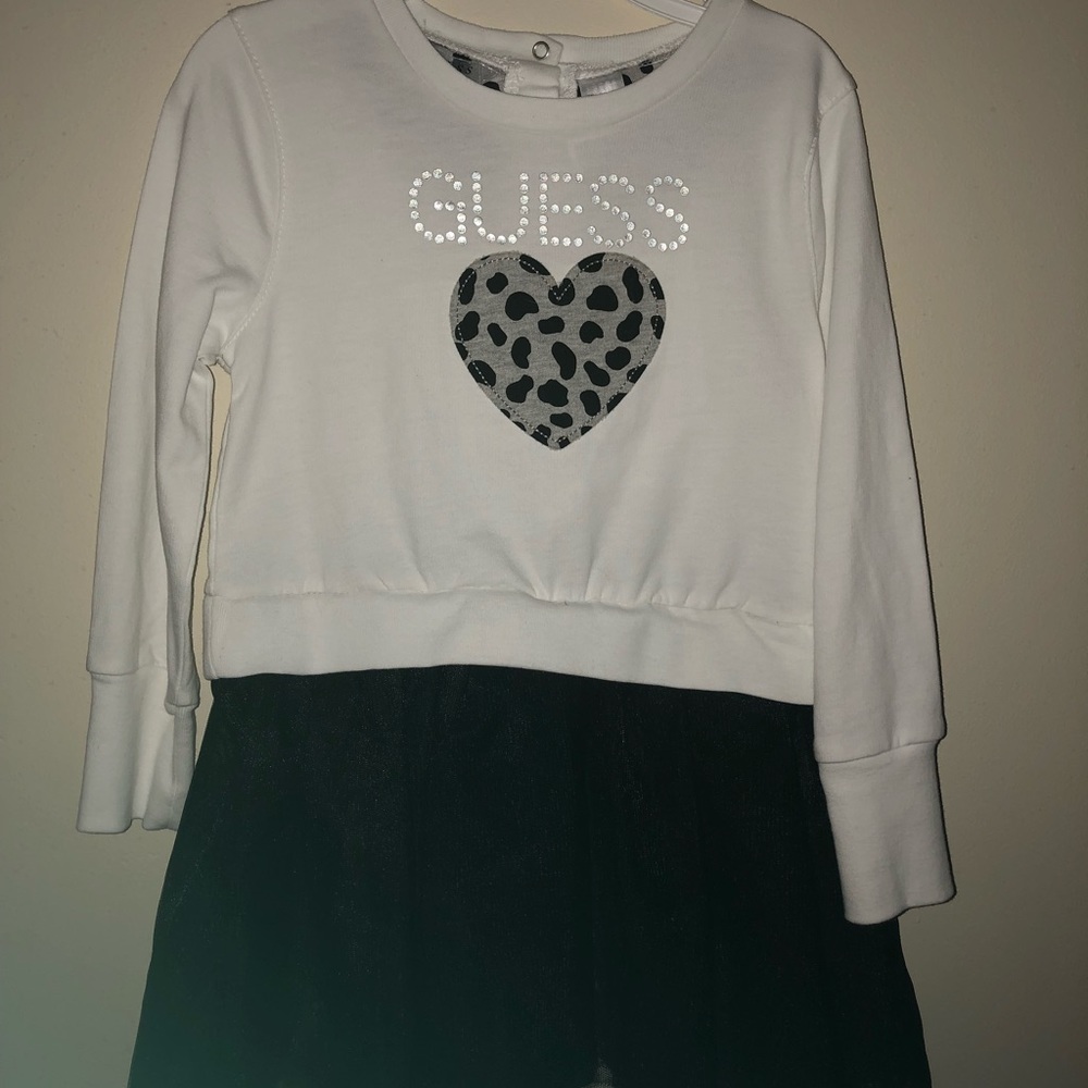 GUESS Black and White Dress-Size 4T